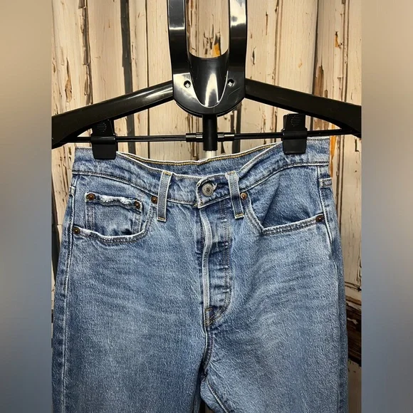 Levi's 501 Skinny Blue Denim Jeans - Picture 2 of 9